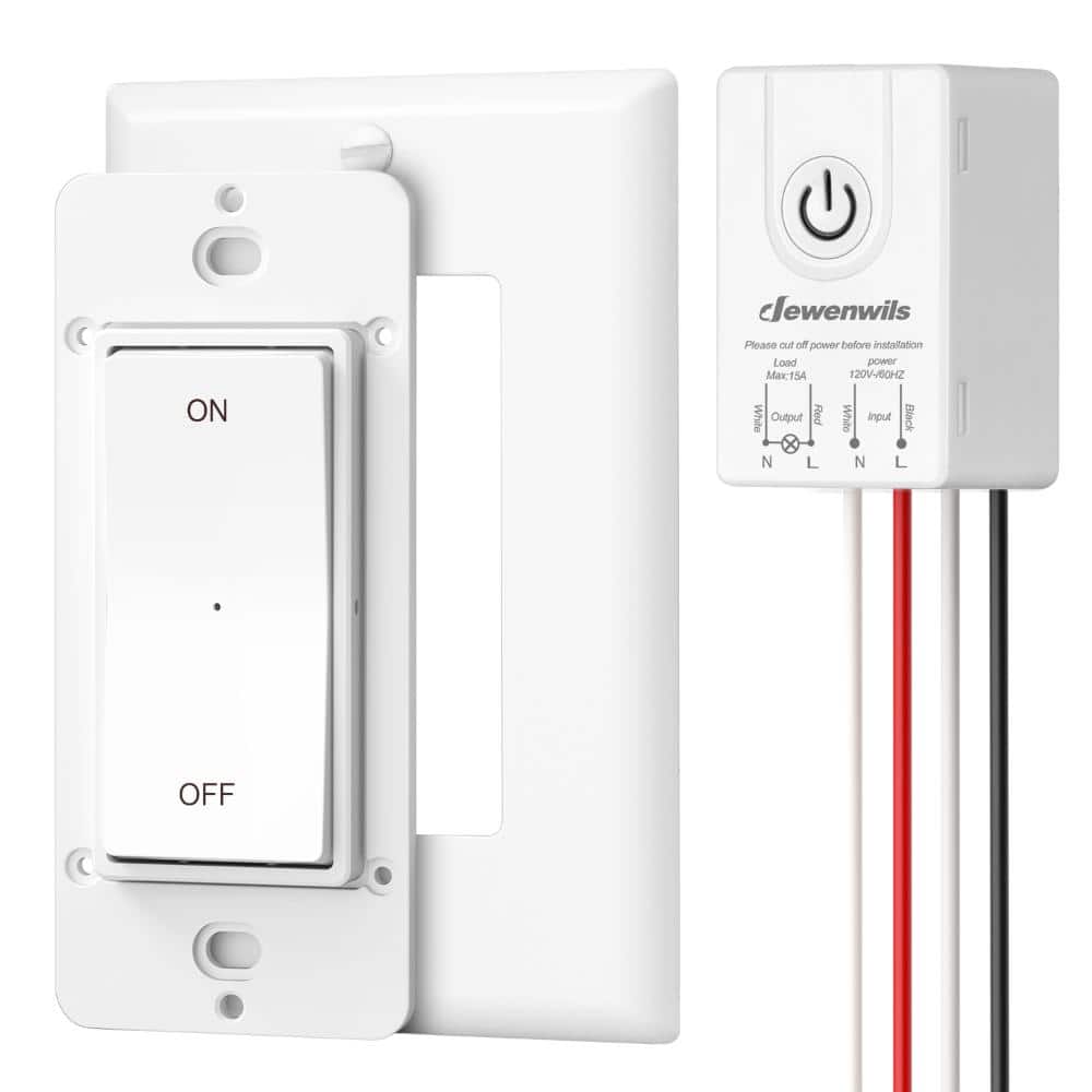 DEWENWILS Wireless Remote Control Wall Light Switch Kit Light Switch, 15A High Power (1)