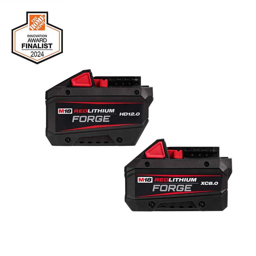 Milwaukee M18 18V Lithium-Ion REDLITHIUM FORGE HD 12.0 Ah Battery Pack w/M18 REDLITHIUM FORGE XC 8.0 Ah Battery Pack (1)