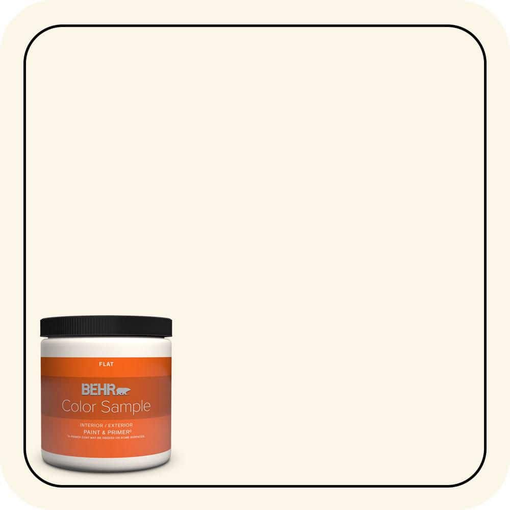 BEHR PREMIUM PLUS 8 oz. #PWN-21 Fragrant Jasmine Flat Interior/Exterior Paint & Primer Color Sample