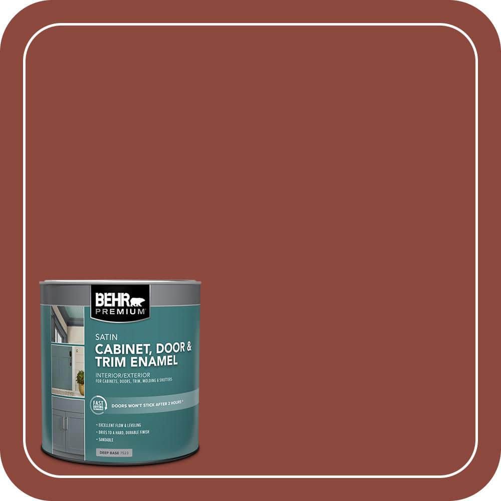 BEHR PREMIUM 1 qt. #PFC-10 Deep Terra Cotta Satin Enamel Interior/Exterior Cabinet, Door & Trim Paint