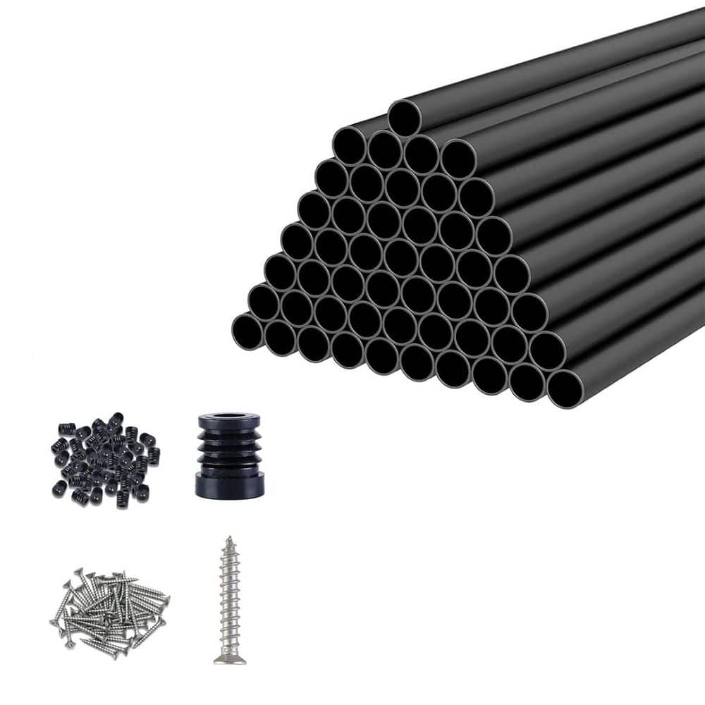 Afoxsos 36in. H x 0.75in. W Aluminum Stair Railing Kit with Anti-UV Connectors and Screws for Indoor Outdoor Use 50 Pack (1)