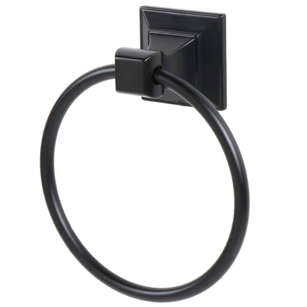Glacier Bay Lorent Wall Mounted Towel Ring in Matte Black (1)