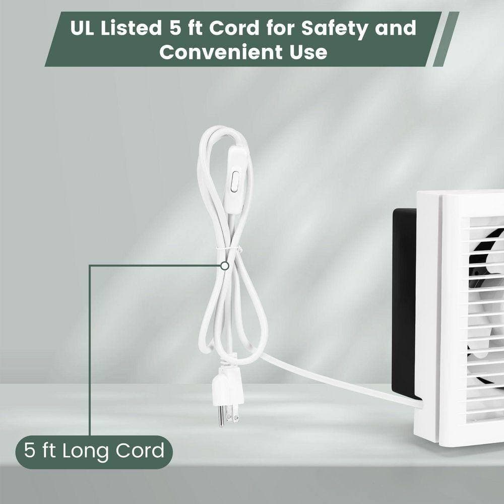 KIWDZFU 258CFM White Electric Window or Wall Mount Shutter Exhaust Ventilation Fan for Greenhouse Attic Garage (3)