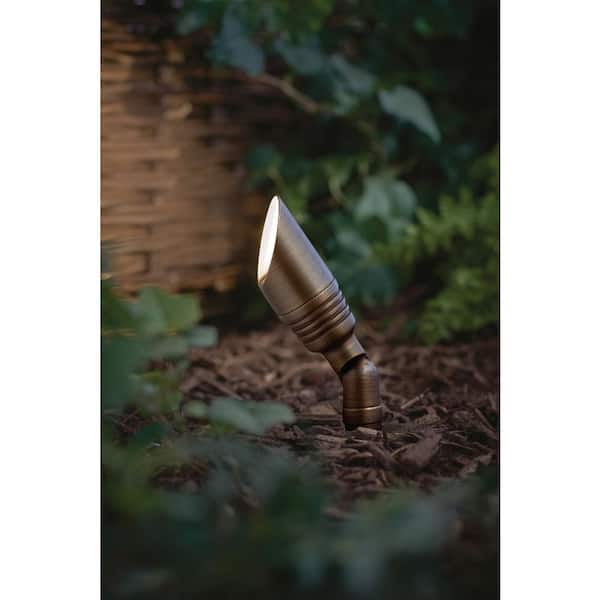Home Decorators Collection 300-Lumen Brass Low Voltage Hardwired Integrated LED 2700K Warm White Outdoor Landscape Spotlight