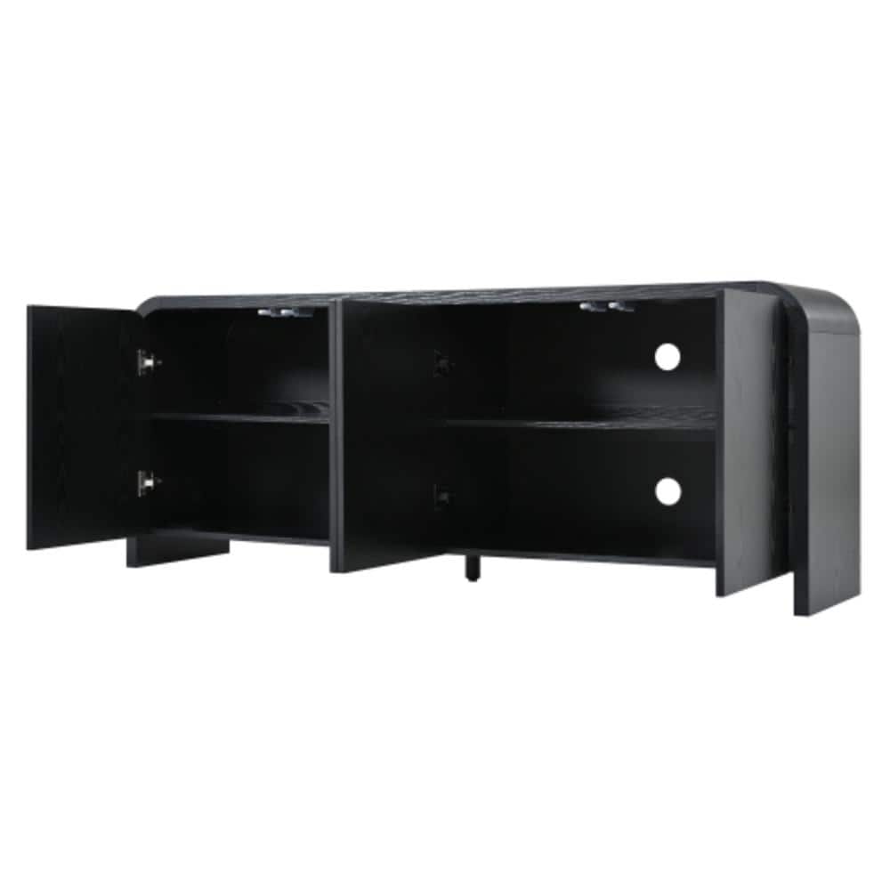Unbranded 65.74 in. W x 14.9 in. D x 25.5 in. H Bathroom Black Linen Cabinet (1)