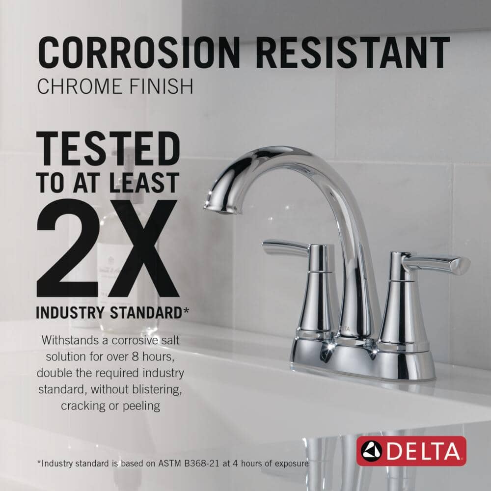 Delta Casara 4 in. Centerset Double Handle Bathroom Faucet in Polished Chrome (4)
