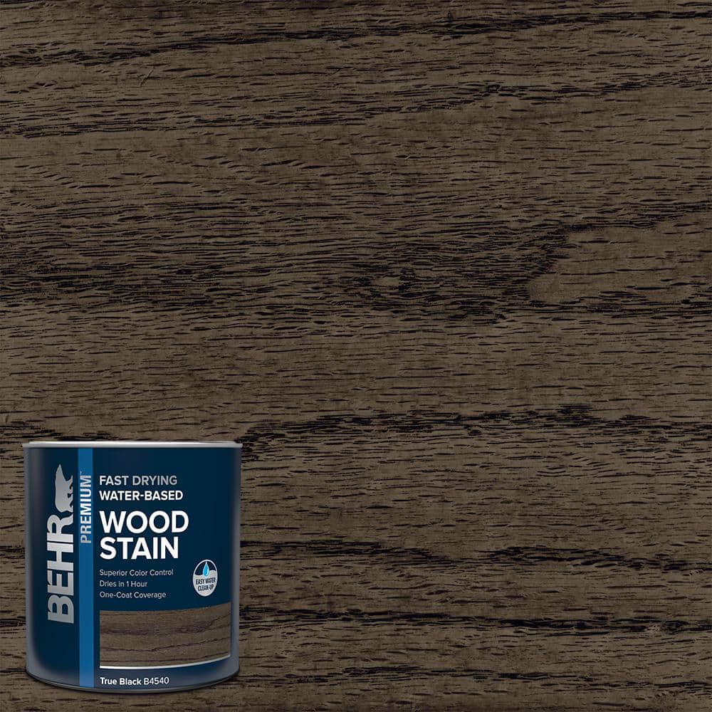 BEHR PREMIUM 1 qt. #TIS-083 True Black Transparent Water-Based Fast Drying Interior Wood Stain
