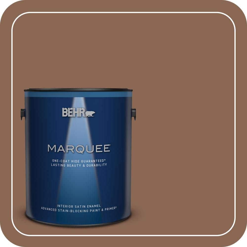 BEHR MARQUEE 1 gal. #PPU3-17 Clay Pot Satin Enamel Interior Paint & Primer