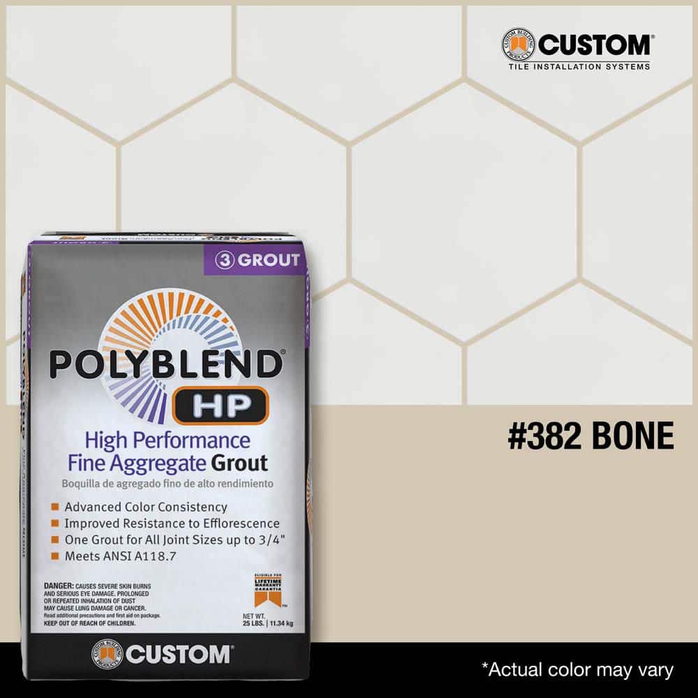 Custom Building Products Polyblend HP #382 Bone 25lb High Performance Fine Aggregate Grout (3)
