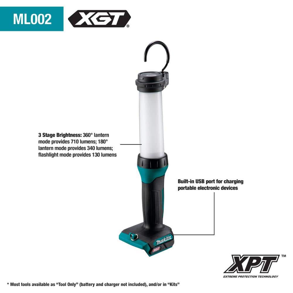 Makita 40V Max XGT Cordless L.E.D. Lantern/Flashlight, Flashlight Only (3)