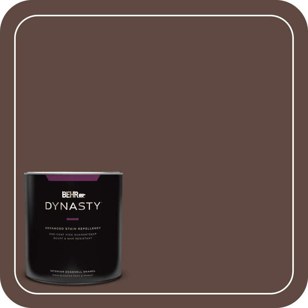 BEHR DYNASTY 1 qt. #N150-7 Chocolate Therapy Eggshell Enamel Interior Stain-Blocking Paint and Primer
