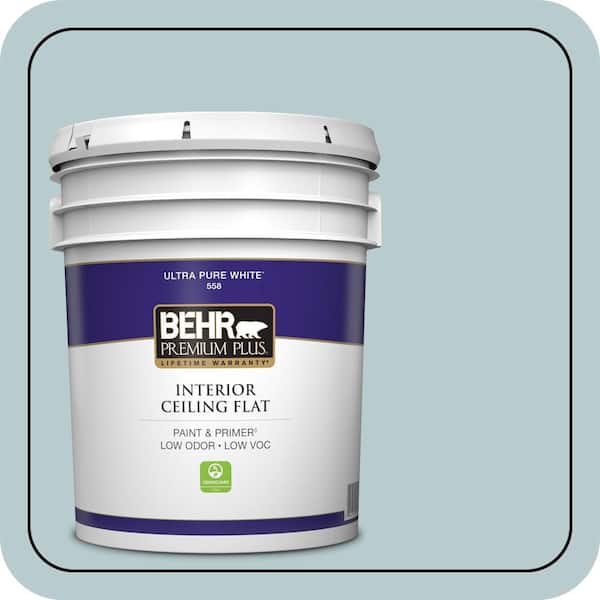 BEHR PREMIUM PLUS 5 gal. #MQ3-54 Dayflower Ceiling Flat Interior Paint & Primer (2)