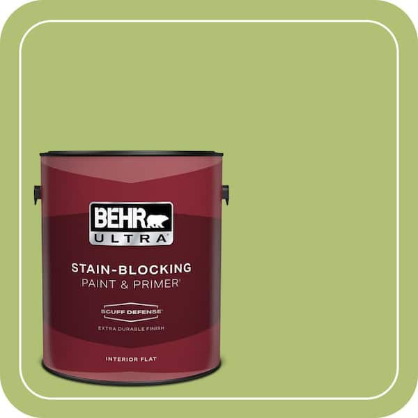 BEHR PREMIUM PLUS #HDC-SM14-5 Lavish Lime Interior/Exterior Paint & Primer Color Sample (3)