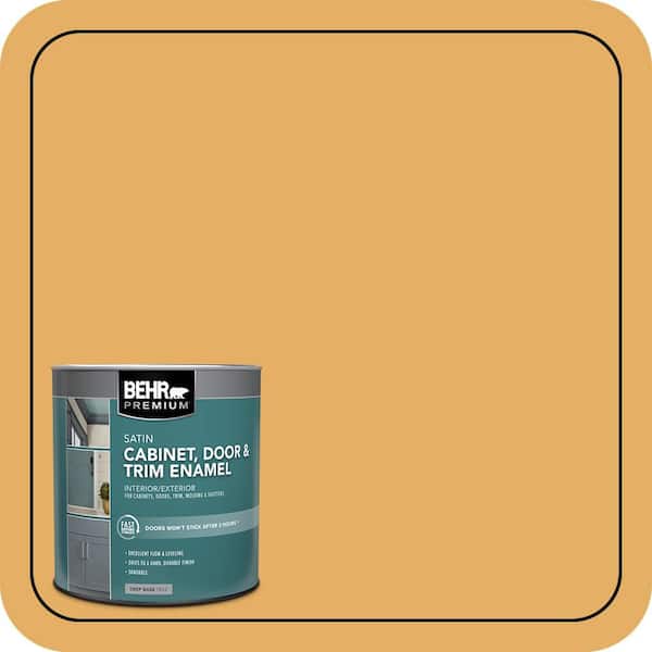 BEHR PREMIUM 1 qt. #MQ4-11 Lamplit Satin Enamel Interior/Exterior Cabinet, Door & Trim Paint (2)