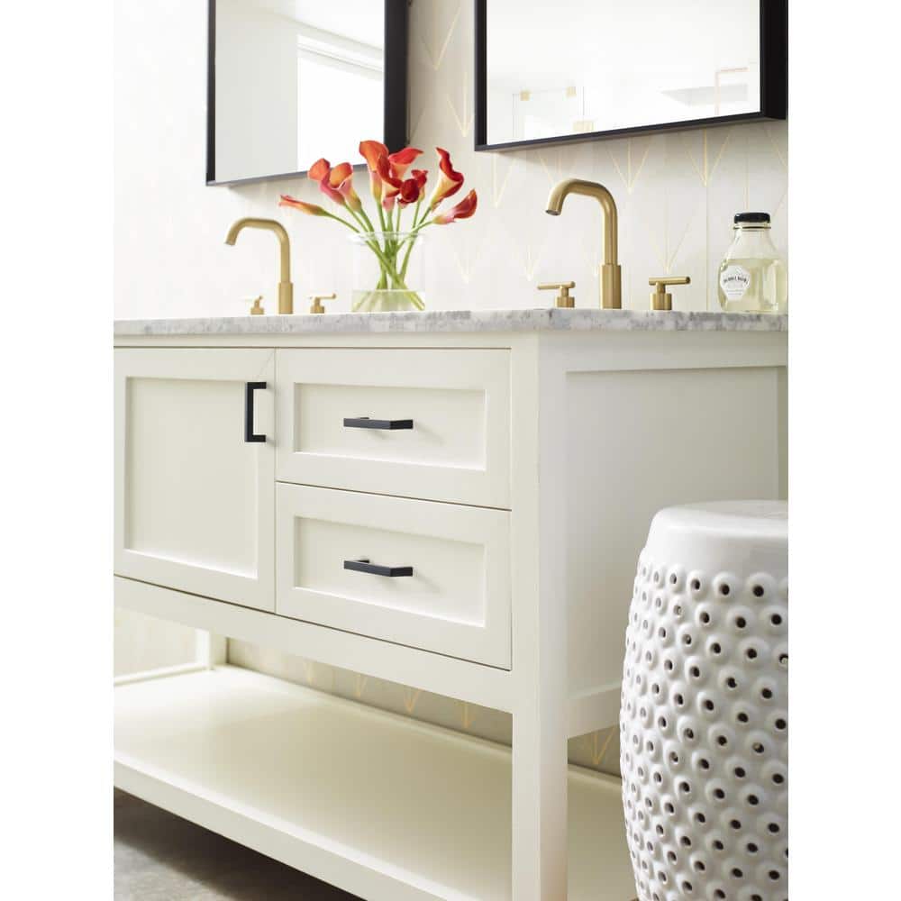Amerock Monument 3 in. (76mm) Modern Matte Black Bar Cabinet Pull (2)