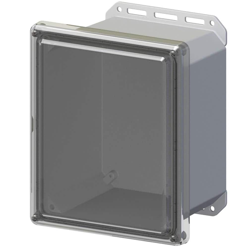 Serpac 11.8 in. L x 10 in. W x 7.5 in. H Polycarbonate Clear Screw Top Cabinet Enclosure with Gray Bottom
