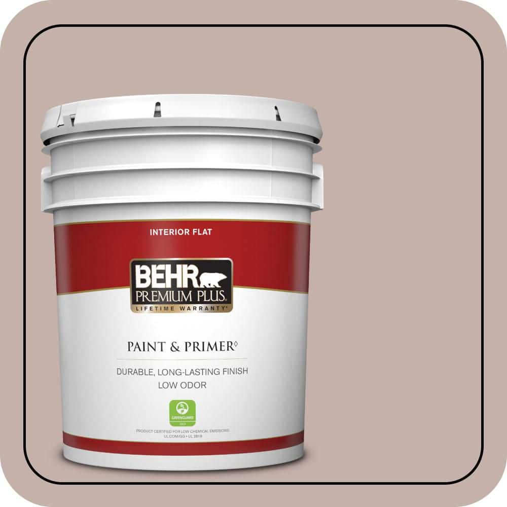 BEHR PREMIUM PLUS 5 gal. #PPU17-10 Mauvette Flat Low Odor Interior Paint & Primer