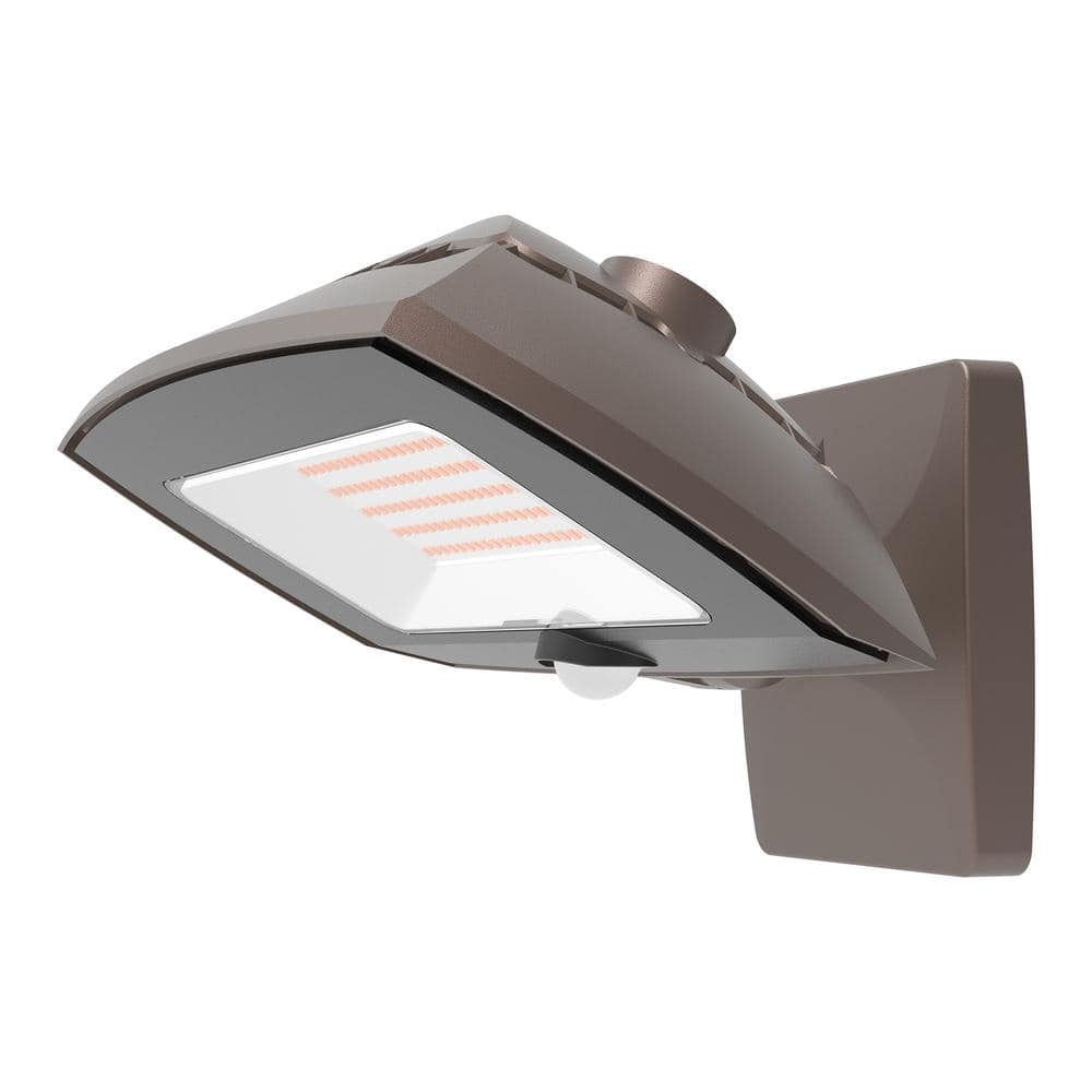 Commercial Electric ARFL 400-Watt Equivalent, 8000 Lumens, Selectable CCT, Integrated LED, Arch Wall Flood Light with Motion, Bronze (2)