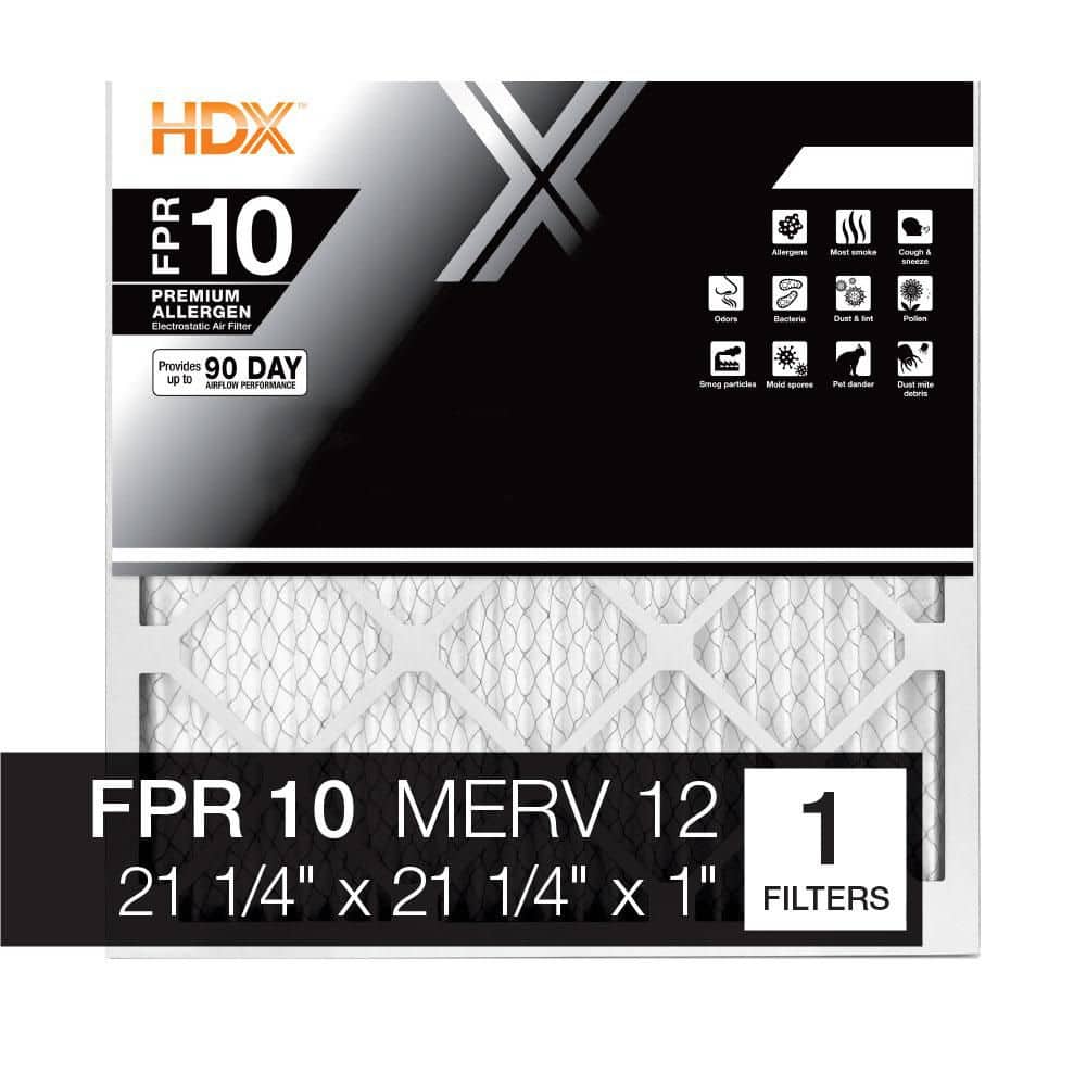 HDX 21.25 in. x 21.25 in. x 1 in. Premium Pleated Air Filter FPR 10, MERV 12