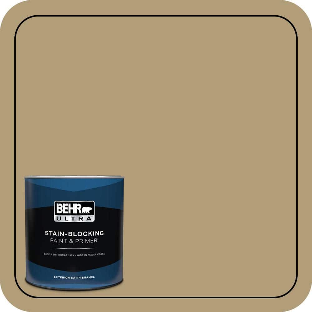 BEHR ULTRA 1 qt. #S320-5 Ginger Tea Satin Enamel Exterior Paint & Primer