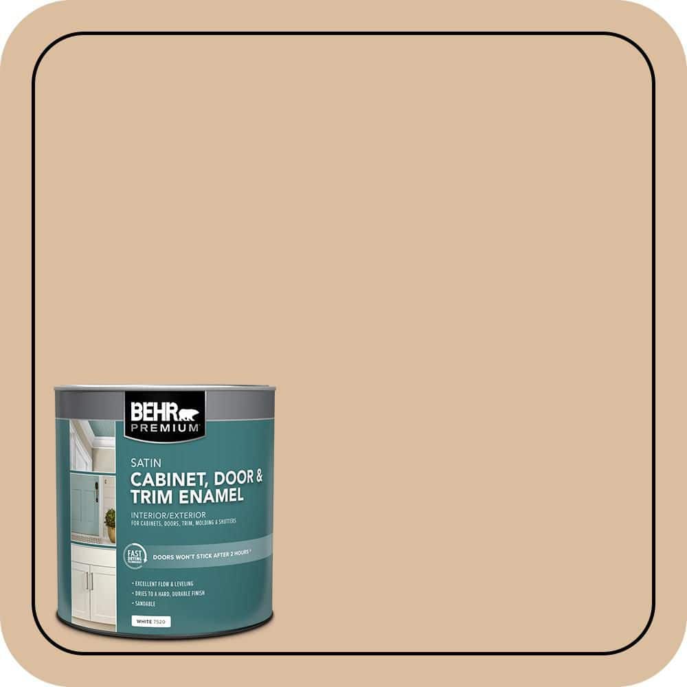 BEHR PREMIUM 1 qt. #PPU4-14 Renoir Bisque Satin Enamel Interior/Exterior Cabinet, Door & Trim Paint