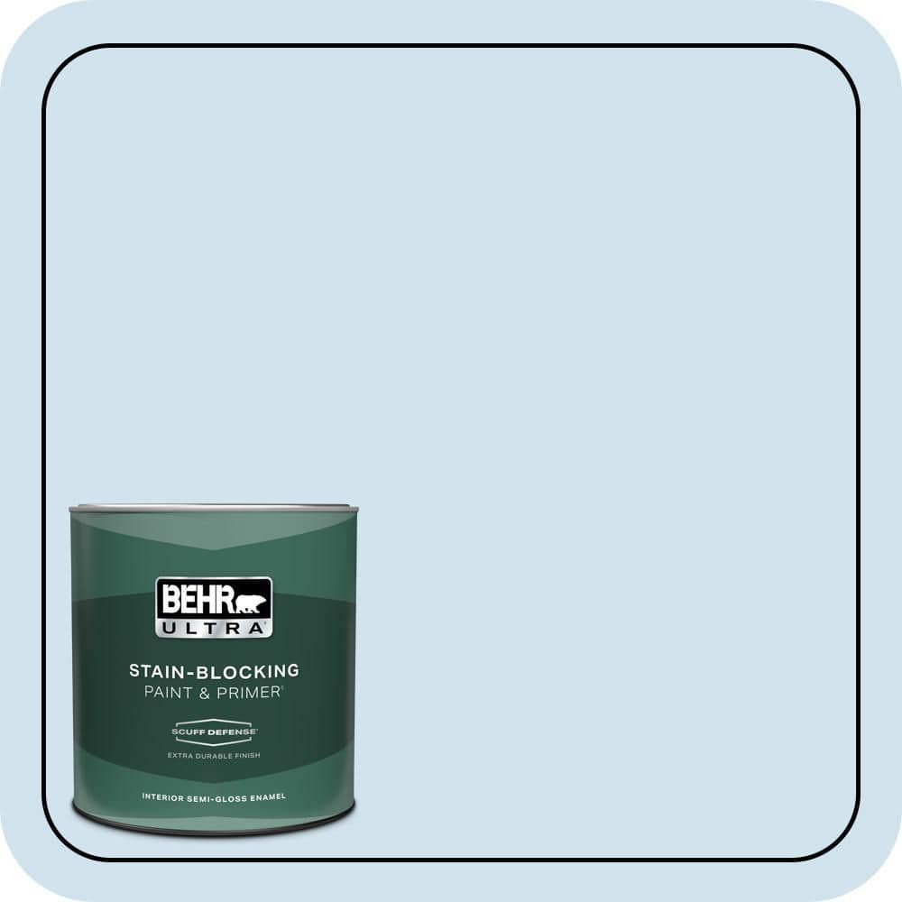 BEHR ULTRA 1 qt. #M520-1A Soft Cloud Extra Durable Semi-Gloss Enamel Interior Paint & Primer