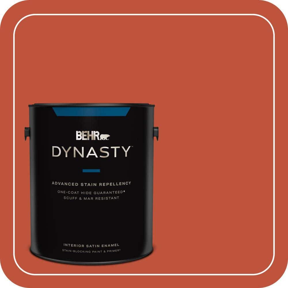 BEHR DYNASTY 1 gal. #S-G-200 Glowing Firelight Satin Enamel Interior Stain-Blocking Paint and Primer