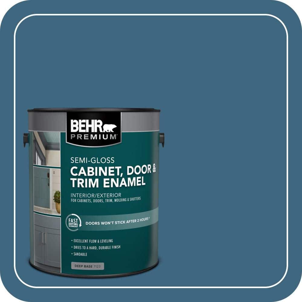 BEHR PREMIUM 1 gal. #MQ5-61 Ocean Storm Semi-Gloss Enamel Interior/Exterior Cabinet, Door & Trim Paint