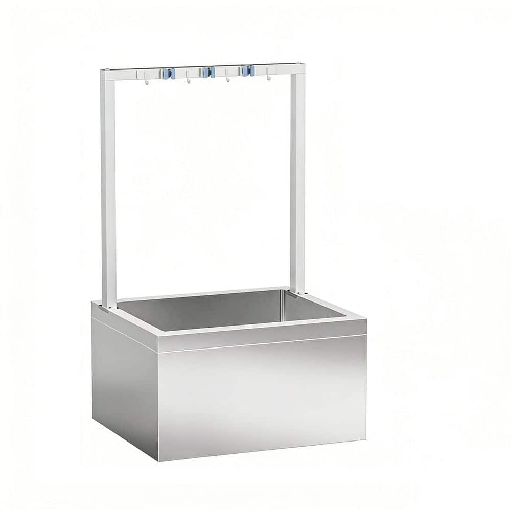 Wudkey 22 in. D x 19 in. W Stainless Steel Freestanding Mop Sink with Cleaning Tool Rack for Restaurants, Garages, Balconies (1)
