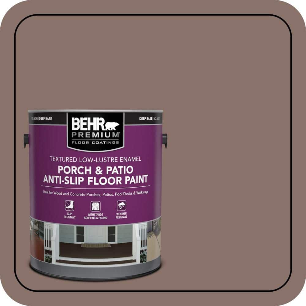 BEHR PREMIUM 1 gal. #MQ1-56 Elkhound Textured Low-Lustre Enamel Interior/Exterior Porch and Patio Anti-Slip Floor Paint (1)