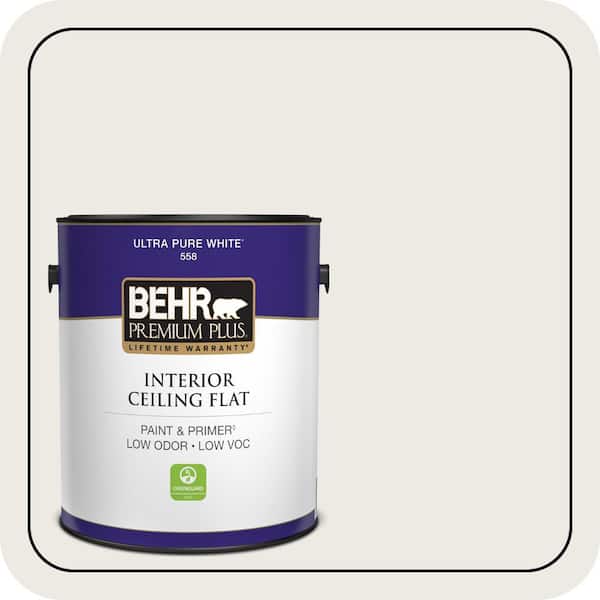 BEHR PREMIUM PLUS 1 gal. Designer Collection #DC-006 First Snow Ceiling Flat Interior Paint & Primer (2)
