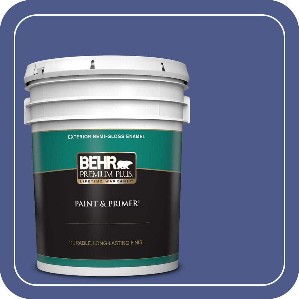 BEHR PREMIUM PLUS 5 gal. #S-G-610 Gem Semi-Gloss Enamel Exterior Paint & Primer