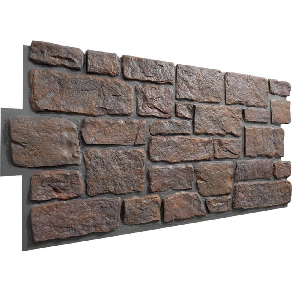Ekena Millwork EverStone Cobblestone Faux Stone Panel, 48"W x 23 3/4"H x 1 1/8"D, Arizona Desert Color (3)