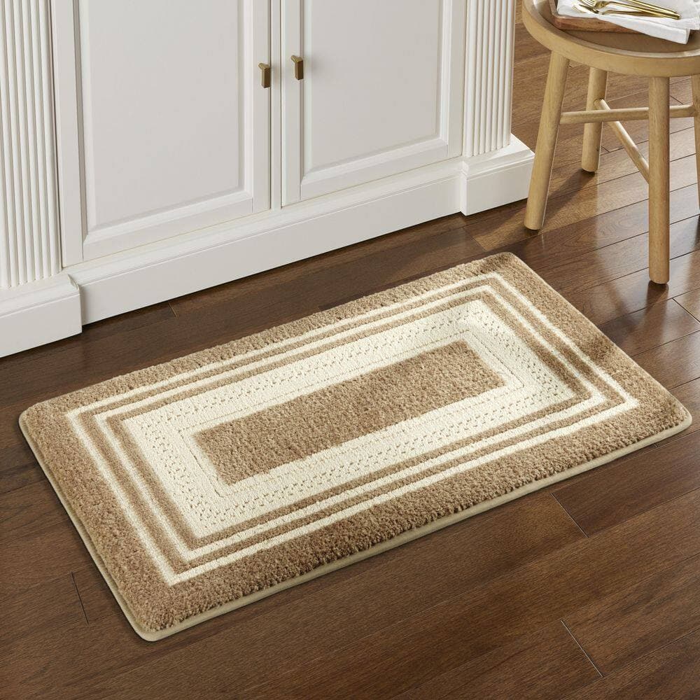 Home Dynamix Montclair Beige 19.7 in. x 31.5 in. Kitchen Mat (3)
