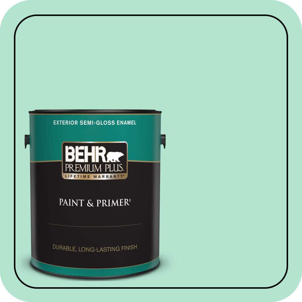 BEHR PREMIUM PLUS 1 gal. #P420-2 Crystal Rapids Semi-Gloss Enamel Exterior Paint & Primer