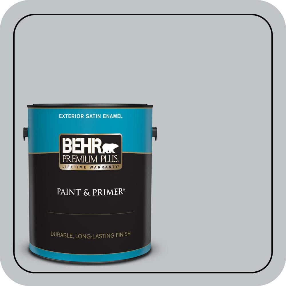 BEHR PREMIUM PLUS 1 gal. #N510-2 Galactic Tint Satin Enamel Exterior Paint & Primer