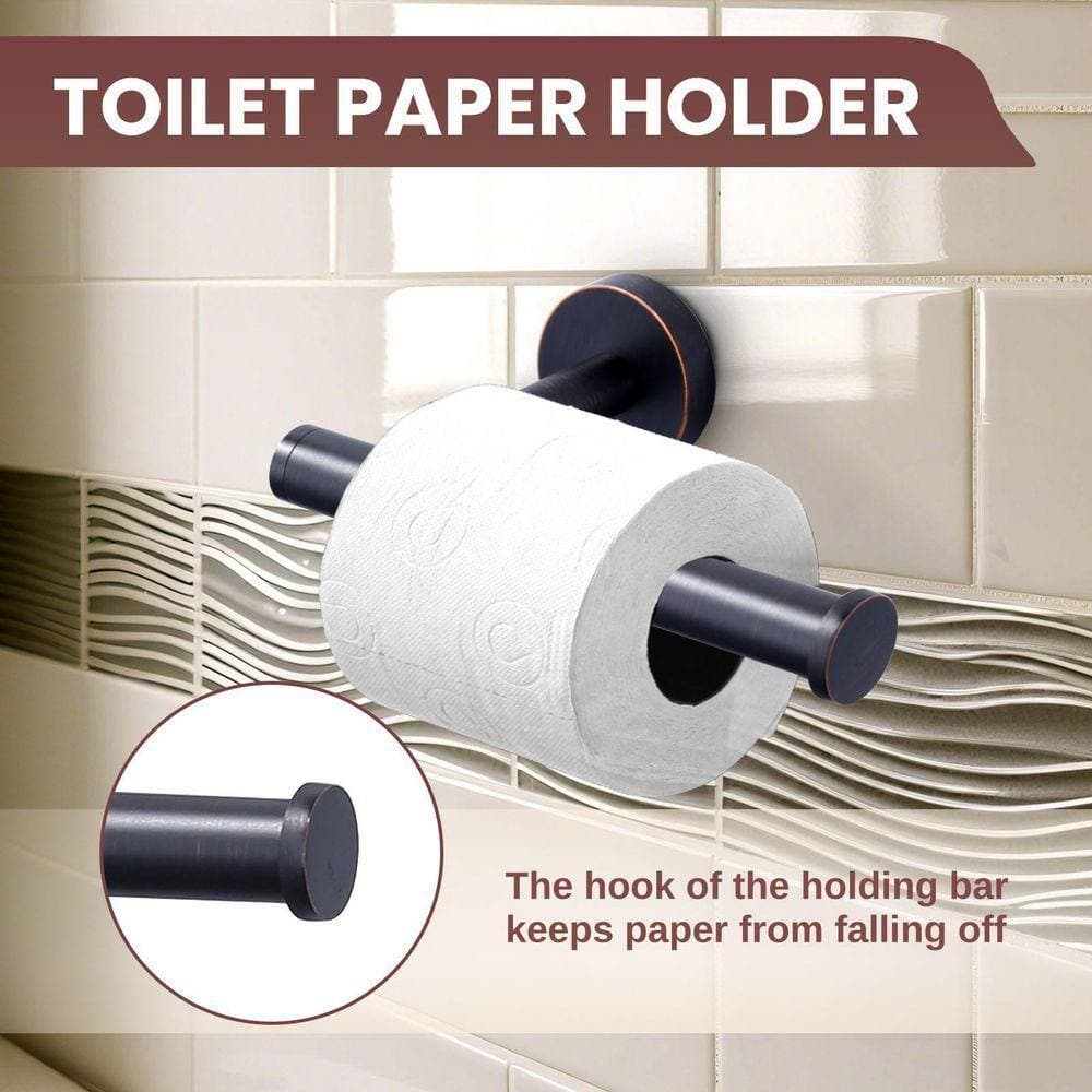 VEVETTA 3-Piece Bath Hardware Set with Mounting Hardware with Towel Ring, Toilet Paper Holder, Towel Hook (4)