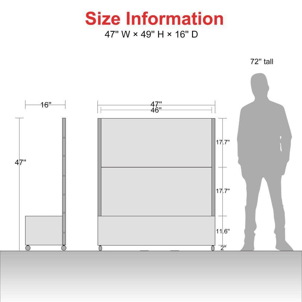 Lirago 47 in. x 47 in. Black Outdoor Metal Privacy Screen Raised Planter Box Wall Decor (3)