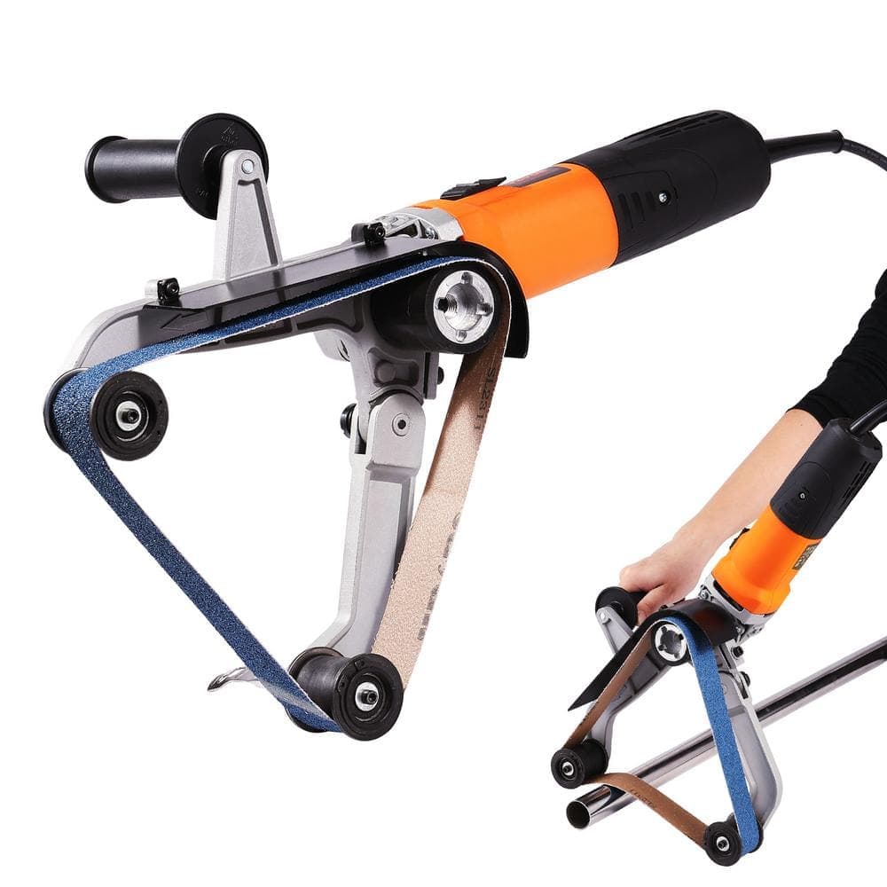 SKYSHALO Pipe Tube Polisher Sander, 1000 W Pipe Belt Sander with 6 Variable Speeds 1100-3200 rpm for Burnishing Finishing Rust (1)