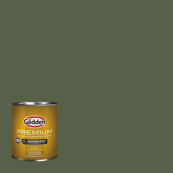 Glidden Premium 1 qt. PPG1124-7 Grape Leaves Satin Exterior Latex Paint (2)