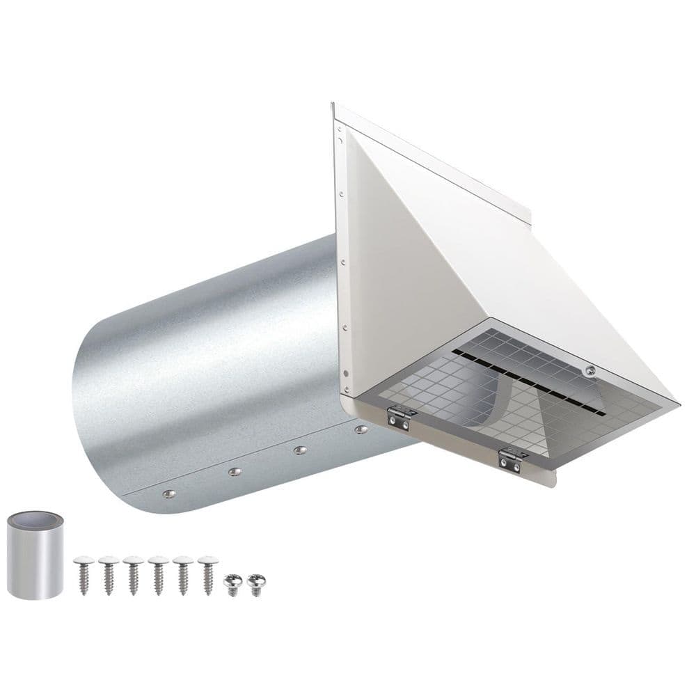 Wudkey 1-Piece Bathroom Accessory Set in Silver, 4 in. Dryer Vent Cover, Exterior Vent Cover Dryer Wall Vent Exhaust Vent (1)