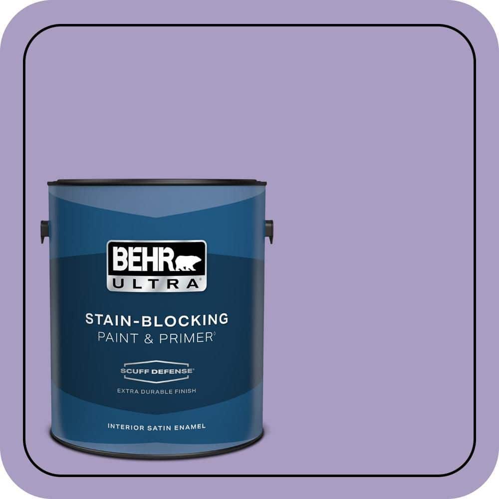 BEHR ULTRA 1 gal. #M560-4 Evening Slipper Extra Durable Satin Enamel Interior Paint & Primer