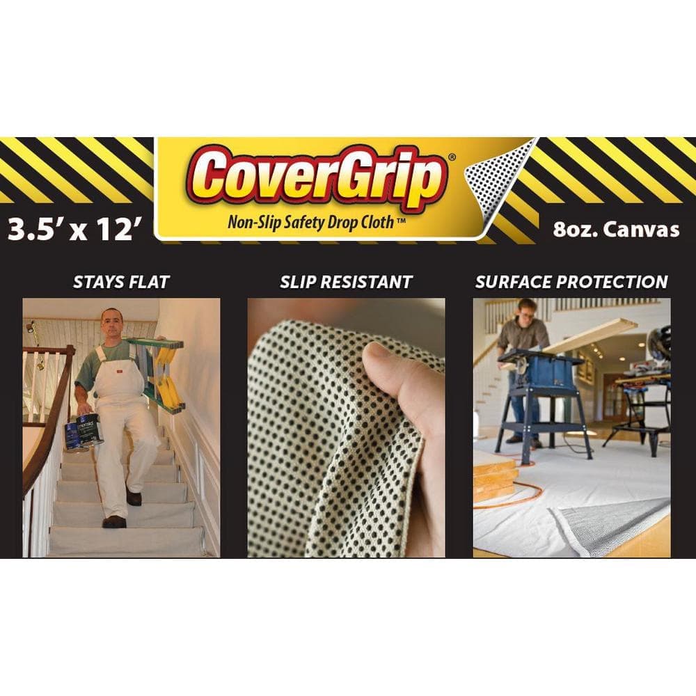 CoverGrip 3.5 ft. x 12 ft. Canvas Drop Cloth (3)