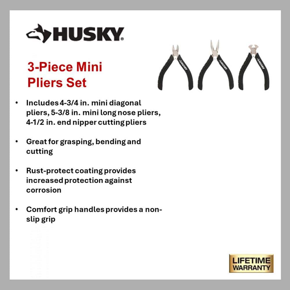 Husky 3-Piece Mini Pliers Set (2)