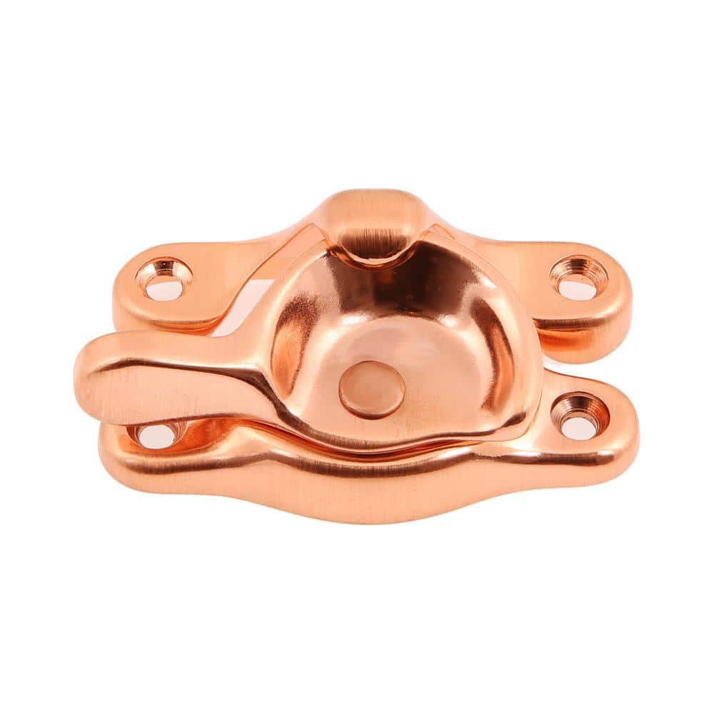 idh by St. Simons Bright Copper Solid Brass Small Window Sash Lock
