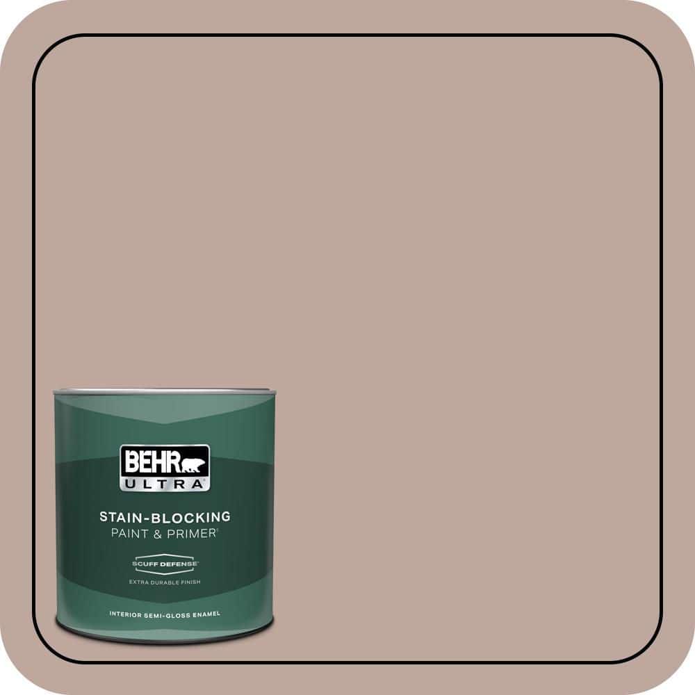 BEHR ULTRA 1 qt. #PWL-88 Heavenly Cocoa Extra Durable Semi-Gloss Enamel Interior Paint & Primer