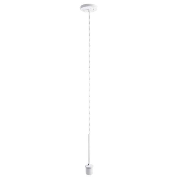 PRIVATE BRAND UNBRANDED White Pendant Light Kit with Partial Down Rod and Adjustable Height Wire