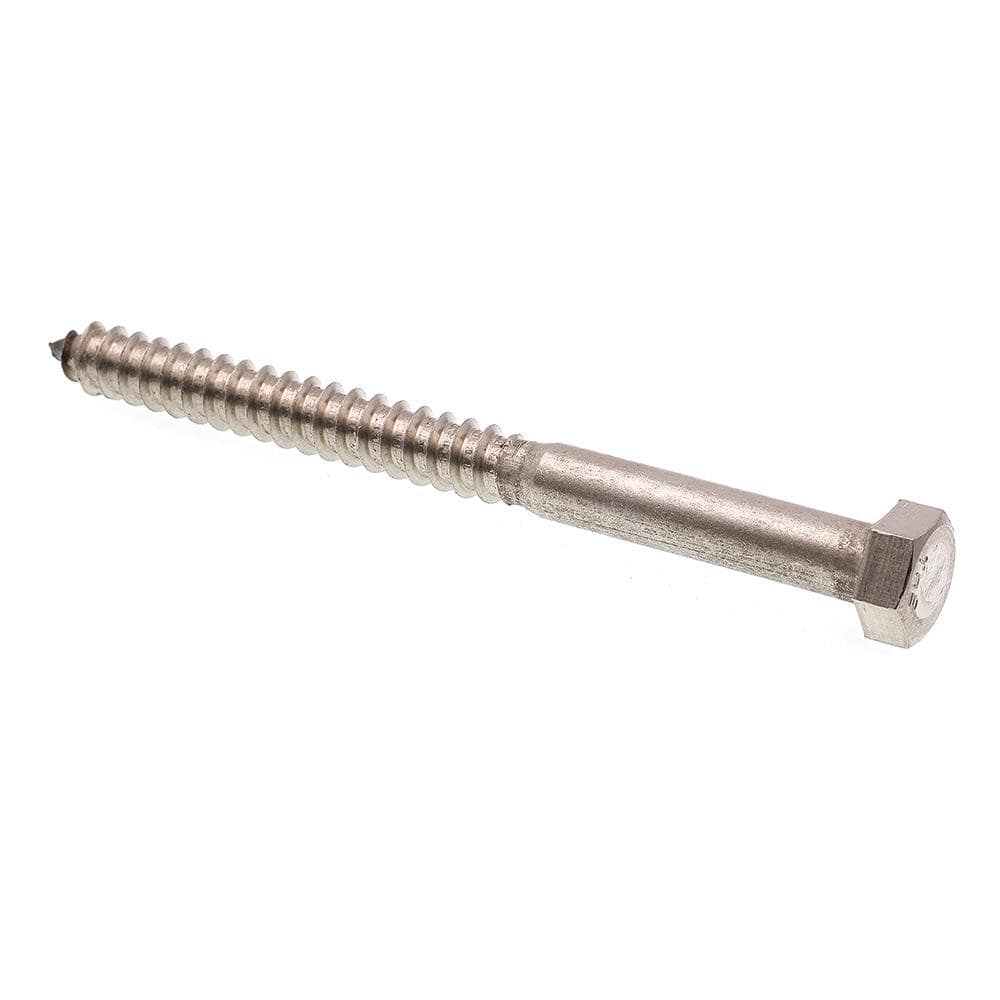 Prime-Line Grade 18 to 8 Stainless Steel 1/2 in. x 6 in. External Hex Lag Screws (15-Pack) (1)
