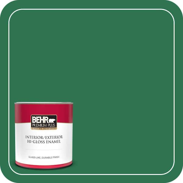 BEHR PREMIUM PLUS 1 qt. #P420-7 Crown Jewel Hi-Gloss Enamel Interior/Exterior Paint & Primer (2)