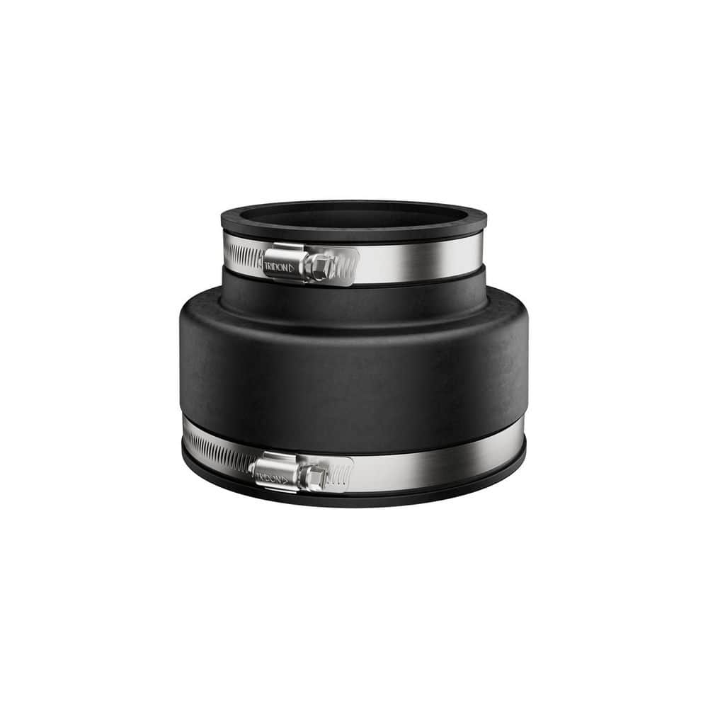 Fernco 4 in. Clay x 3 in. DWV Flexible PVC Coupling